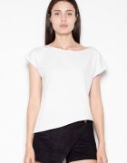 Venaton Tricou dama asimetric - elegant - bej - poliester 65% - viscoza 35%