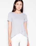 Venaton Tricou dama asimetric - gri - viscoza