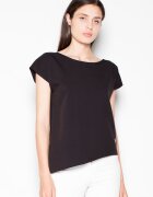 Venaton Tricou dama asimetric - negru - poliester-viscosa