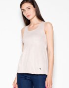 Venaton Tricou dama bej - piele intoarsa - decolteu semicircular - model lejer