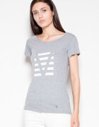 Venaton Tricou dama imprimeu original - gri - bumbac 92% - poliester 8%