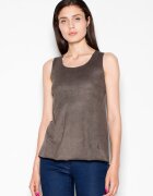 Venaton Tricou dama lejer - decolteu semicircular - verde - piele intoarsa