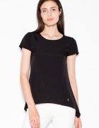 Venaton Tricou dama negru - material usor - cu parti extinse -