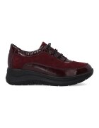 VENEZIA Adidasi bordeaux din piele intoarsa si piele lacuita