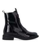 VENEZIA Botine de dama lacuite negre cu fermoar