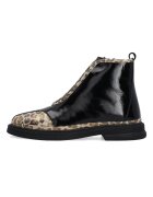 VENEZIA Botine din piele lacuita cu insertii leopard