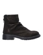VENEZIA Botine din piele neagra cu tulpina incretita