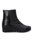 VENEZIA Botine negre de dama cu pana si stantare