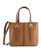 VENEZIA Geanta crossbody dama din piele naturala maro - dimensiuni 20x17x9cm - curea detasabila max 125cm