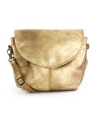 VENEZIA Geanta crossbody dama piele naturala - auriu - 19x19x4cm - 2 buzunare interioare - 2 buzunare exterioare - curea detasabila max 150cm
