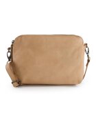 VENEZIA Geanta crossbody dama piele naturala - bej - 18x26x10cm - 2 buzunare interioare - 1 buzunar exterior - curea detasabila max 150cm