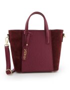 VENEZIA Geanta crossbody dama piele naturala - bordeaux - 19x27x11cm - curea detasabila max 120cm