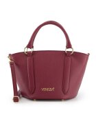 VENEZIA Geanta crossbody dama piele naturala - bordou - 31x19x16cm - curea detasabila max 113cm