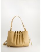 VENEZIA Geanta crossbody din piele naturala - bej - 9cm tocul - fara futrowka