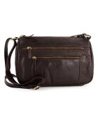 VENEZIA Geantă crossbody din piele naturală cu multiple buzunare cu fermoar