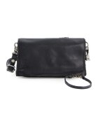 VENEZIA Geanta crossbody din piele naturala cu multiple compartimente - Negru - 12x21x10