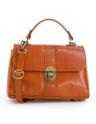 VENEZIA Geanta crossbody din piele naturala maro - 17x26x10cm - cu curea detasabila - 2 compartimente interioare