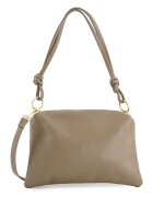 VENEZIA Geanta crossbody din piele naturala - maro - 20x28x4cm - cu manere decorative - curea detasabila - lungime maxima 128cm.