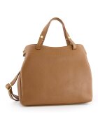 VENEZIA Geanta crossbody din piele naturala - maro - 31x26x10cm - cu 3 compartimente interioare - curea detasabila max 115cm