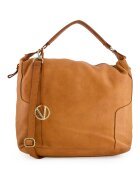VENEZIA Geanta crossbody din piele naturala - maro - 39x33x15cm - cu 3 buzunare interioare - curea detasabila max 125cm