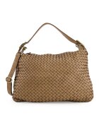 VENEZIA Geanta crossbody din piele naturala - maro - 40x51x9cm - cu 3 buzunare interioare - curea detasabila max 120cm