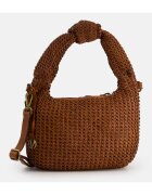VENEZIA Geanta crossbody din piele naturala - maro - dimensiuni 23x34x9cm - cu curea reglabila - buzunare interioare.