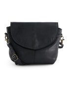VENEZIA Geanta crossbody din piele naturala neagra - 19x19x4cm - cu 2 buzunare interioare si 2 exterioare - curea detasabila max 150cm