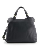 VENEZIA Geanta crossbody din piele naturala neagra - 31x26x10cm - cu 3 compartimente interioare - curea detasabila max 115cm