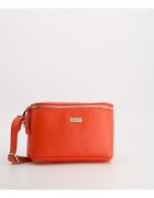 VENEZIA Geanta crossbody din piele naturala - rosie - 13x25x5cm - cu un compartiment interior - cu elemente argintii.