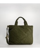 VENEZIA Geanta crossbody din piele naturala - verde - 34x45x14cm - cu trei compartimente interioare - curea detasabila
