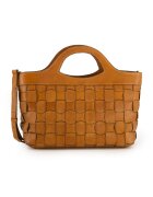 VENEZIA Geanta crossbody pentru femei - piele naturala - maro - 25x40x12cm - 4 compartimente interioare - curea detasabila 122cm
