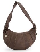 VENEZIA Geanta crossbody piele naturala - 3 buzunare interioare - maro - 42x26x7cm