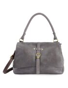 VENEZIA Geanta crossbody piele naturala - 5 compartimente interioare - dimensiuni 29x16x13cm - curea - Gri