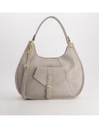 VENEZIA Geanta crossbody piele naturala - gri - 36x22x9cm - 3 compartimente interioare - 2 compartimente exterioare