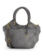 VENEZIA Geanta crossbody piele naturala - gri - 36x23x11cm - curea detasabila max 61cm - 1 buzunar interior