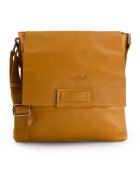 VENEZIA Geanta crossbody piele naturala - maro - 29x31x5cm - 4 buzunare interioare - 1 buzunar exterior