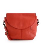 VENEZIA Geanta crossbody piele naturala - rosie - 19x19x4cm - cu 2 buzunare interioare si 2 exterioare - curea detasabila max 145cm