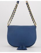 VENEZIA Geanta dama crossbody - piele naturala - albastru deschis - 20x28x11cm - curea max 115cm