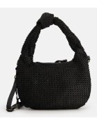 VENEZIA Geanta dama crossbody - piele naturala - neagra - 2 compartimente - 34x23x9cm