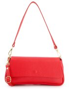 VENEZIA Geanta dama crossbody - piele naturala - rosie - 30x14x8cm - curea detasabila 61cm - curea maxim 115cm