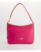 VENEZIA Geanta dama - crossbody - piele naturala - roz - 23x31x13cm