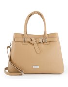 VENEZIA Geanta dama - model Bucket - piele naturala - 34x26x15cm - curea detasabila 128cm - Maro