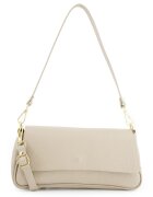 VENEZIA Geanta dama model Crossbody - piele naturala - bej - 30x14x8cm - curea detasabila 61cm - curea maxima 115cm