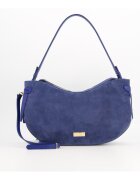VENEZIA Geanta dama model Messenger - piele intoarsa - 23x42x6 - - curea - Bleumarin