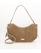 VENEZIA Geanta dama model Messenger - piele intoarsa - 23x42x6 - - curea - Maro
