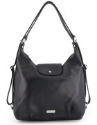 VENEZIA Geanta dama neagra din piele naturala - model shopper - 35x36x13cm - cu functie de rucsac
