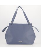 VENEZIA Geanta dama shopper din piele naturala - albastra - 29x45x14cm - 3 buzunare interioare