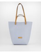 VENEZIA Geanta dama Shopper piele naturala 36x40x14cm manere maro - 1 buzunar interior - Albastru