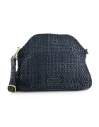VENEZIA Geanta de dama messenger din piele naturala granat - 20x26x8cm - cu 2 buzunare interioare - curea detasabila max 128cm