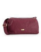 VENEZIA Geanta de umar din piele naturala - bordo - 30x15x13cm - cu un compartiment interior - curea max 117cm